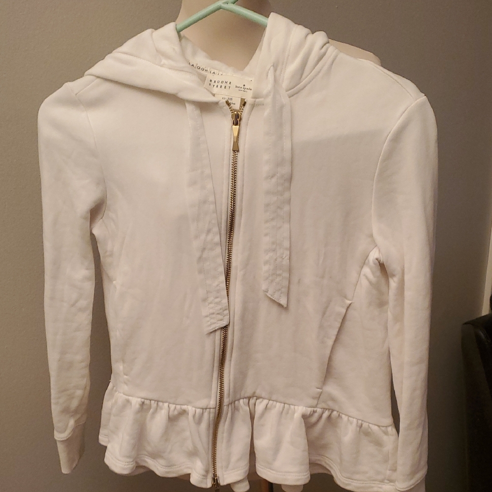 Kate Spade White Peplum Hooded Jacket